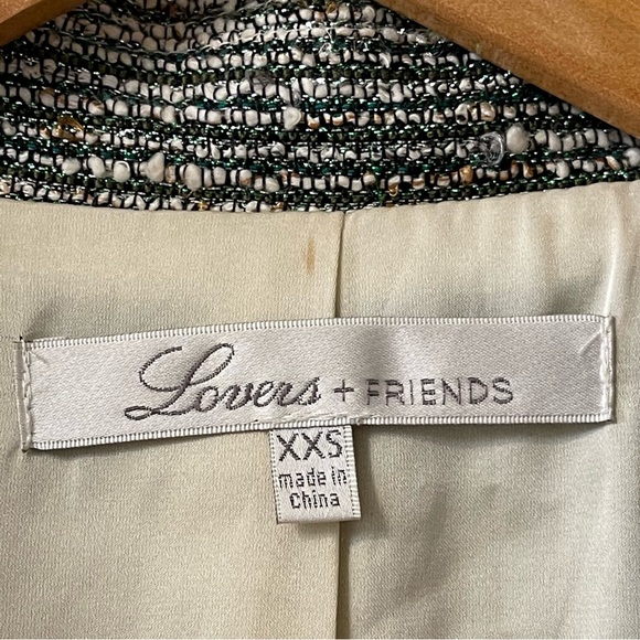 Lovers + Friends Tweed Relaxed Long Button Blazer Preppy Gray - Picture 6 of 14